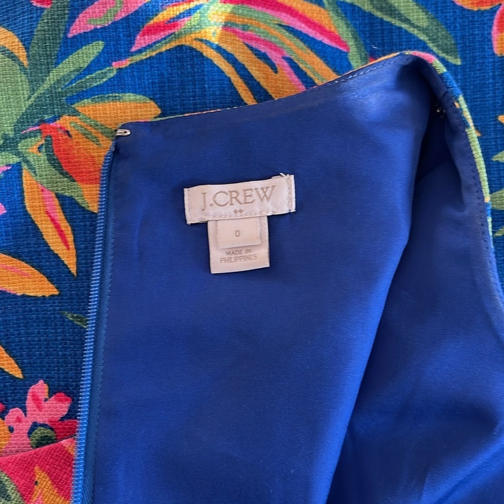 J Crew Tropical Floral Shift Dress Sz 0 - Picture 9 of 9
